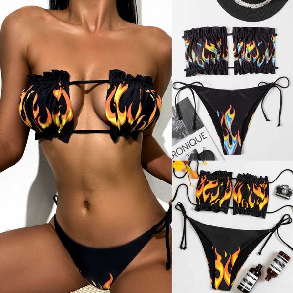 monokinis designer luxury 2023 split bikini flame print drawcord gathered beach swimsuit, Black
monokinis designer luxury 2023 split bikini flame print drawcord gathered beach swimsuit, Black