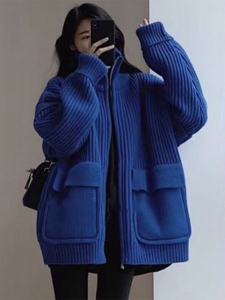 women's knits tees turtleneck vintage solid color women knitwear baggy long sleeve warm zipper large pockets design sweater lady knit c, White
women's knits tees turtleneck vintage solid color women knitwear baggy long sleeve warm zipper large pockets design sweater lady knit c, White