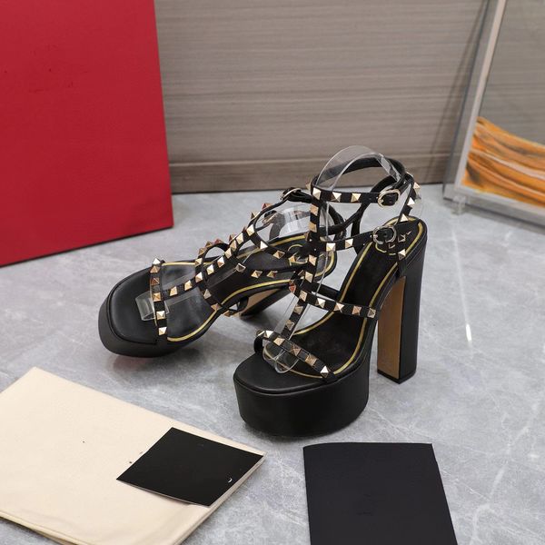 luxury high-grade sandals super high heel waterproof table sandals willow nails decorative binding combination casual banquet, Black
luxury high-grade sandals super high heel waterproof table sandals willow nails decorative binding combination casual banquet, Black