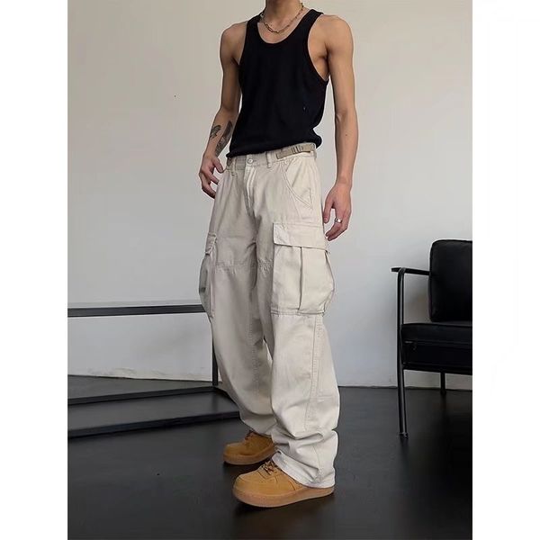 men's pants japanese cityboy heavy cotton overalls wide leg pants european and american street high waist slim hiphop big mouth bag fas, Black
men's pants japanese cityboy heavy cotton overalls wide leg pants european and american street high waist slim hiphop big mouth bag fas, Black