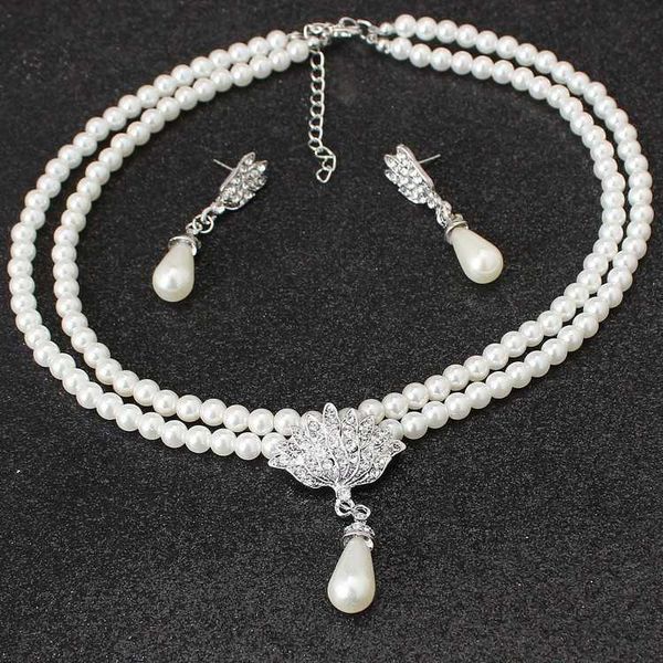 new set bride jewelry pearl necklace alloy high-grade wedding dress accessories, Silver
new set bride jewelry pearl necklace alloy high-grade wedding dress accessories, Silver