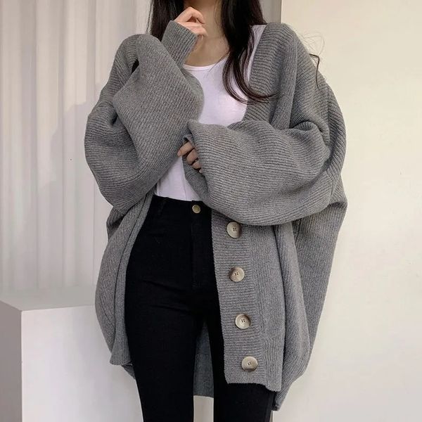 women's knits tees jmprs korean ins lazy knitted cardigan female vneck singlebreasted loose lantern sleeve sweater coat women oversized, White
women's knits tees jmprs korean ins lazy knitted cardigan female vneck singlebreasted loose lantern sleeve sweater coat women oversized, White