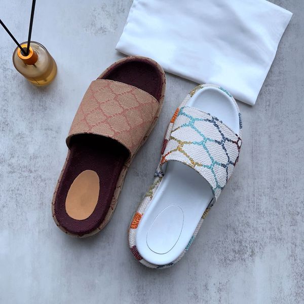 2023 slipper womens fashion embroidered canvas designer slides slip on slippers girls 60mm canvas covered platform sandals and dust bags big, Black
2023 slipper womens fashion embroidered canvas designer slides slip on slippers girls 60mm canvas covered platform sandals and dust bags big, Black