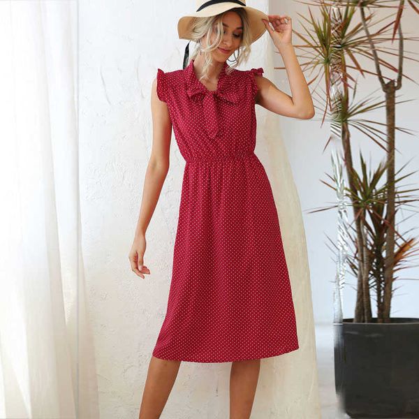 casual dresses fashion print polka dot dress for woman 2021 summer sleeveless ruffle lace up bowknot elegant ladies slim midi dress robe fem, Black;gray
casual dresses fashion print polka dot dress for woman 2021 summer sleeveless ruffle lace up bowknot elegant ladies slim midi dress robe fem, Black;gray