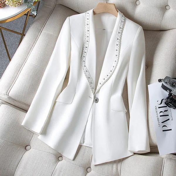women's suits blazers spring autumn women blazers beaded suit collar long sleeve coat korean slim large size lady office blazer outerwe, White;black
women's suits blazers spring autumn women blazers beaded suit collar long sleeve coat korean slim large size lady office blazer outerwe, White;black