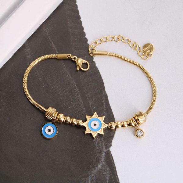bracelets decorated titanium 18k gold folding wind drop oil devil's eye small steel ball bracelet female, Black
bracelets decorated titanium 18k gold folding wind drop oil devil's eye small steel ball bracelet female, Black