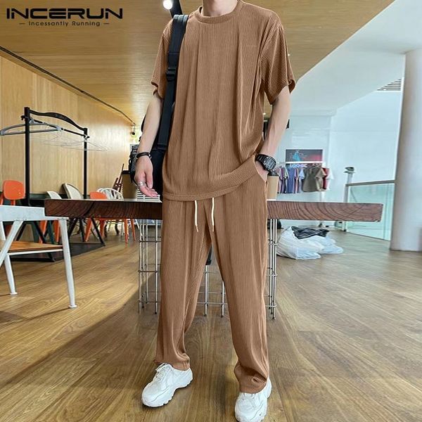 men's tracksuits 2023 sets solid color folds short sleeve t shirt drawstring pants two pieces streetwear korean casual suits incerun 7, Gray
men's tracksuits 2023 sets solid color folds short sleeve t shirt drawstring pants two pieces streetwear korean casual suits incerun 7, Gray