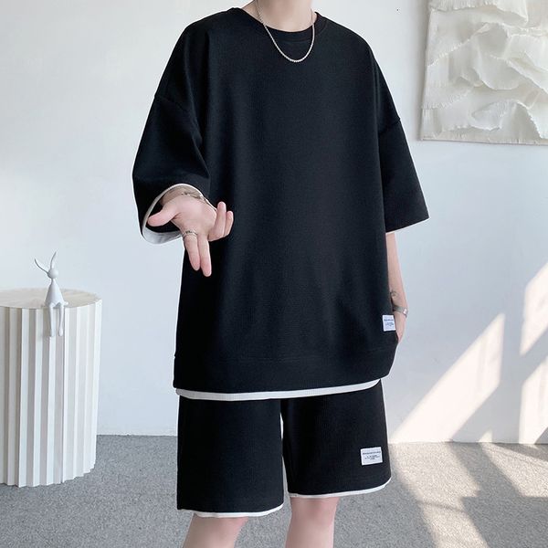 men's tracksuits summer waffle casual sets simple short set clothing loose o-neck t shirts and shorts homme streetwear colors plus size, Gray
men's tracksuits summer waffle casual sets simple short set clothing loose o-neck t shirts and shorts homme streetwear colors plus size, Gray