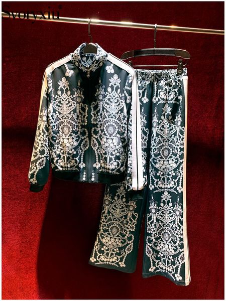 women s two piece pants svoryxiu fashion autumn vintage print trousers suit lantern sleeve straight slim jacket coat elastic waist 230311, White
women s two piece pants svoryxiu fashion autumn vintage print trousers suit lantern sleeve straight slim jacket coat elastic waist 230311, White