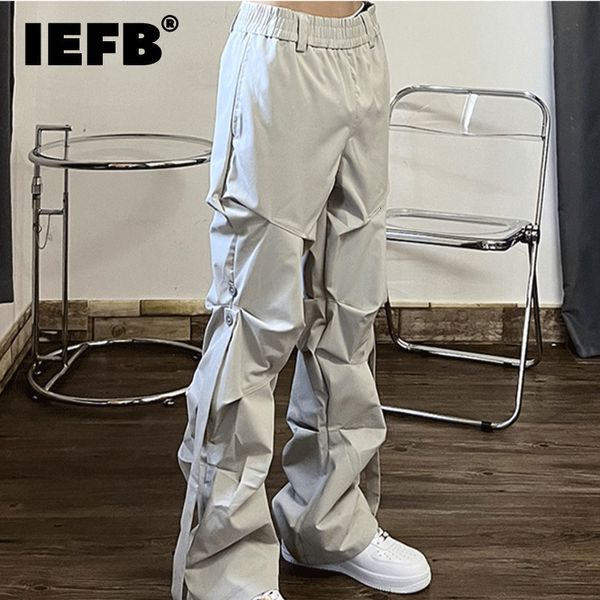 men s pants iefb high street pleated overalls fashion loose straight button casual male trousers solid color darkwear 9a6007 230311, Black
men s pants iefb high street pleated overalls fashion loose straight button casual male trousers solid color darkwear 9a6007 230311, Black