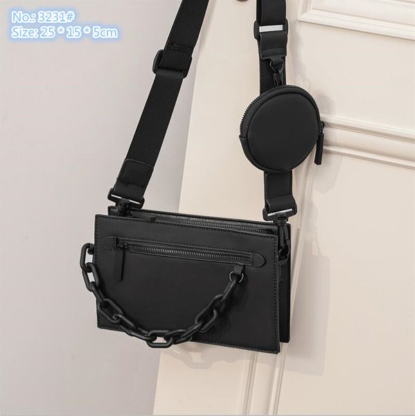 factory wholesale mens shoulder bags street trend plug-in coin purse men backpack simple black wild personality chain bag solid color leathe
factory wholesale mens shoulder bags street trend plug-in coin purse men backpack simple black wild personality chain bag solid color leathe