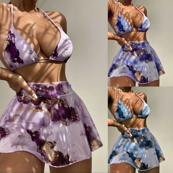 women's swimwear bandeau bikini 2022 purple print swimwear women skirts 3 pieces set halter string women swimsuit bathing suit summer y, White;black
women's swimwear bandeau bikini 2022 purple print swimwear women skirts 3 pieces set halter string women swimsuit bathing suit summer y, White;black