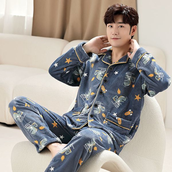 men's sleepwear winter warm mens pajamas set flannel long sleeve v neck homewear 2 piece casual loungewear 5xl hombre pyjama male night, Black;brown
men's sleepwear winter warm mens pajamas set flannel long sleeve v neck homewear 2 piece casual loungewear 5xl hombre pyjama male night, Black;brown