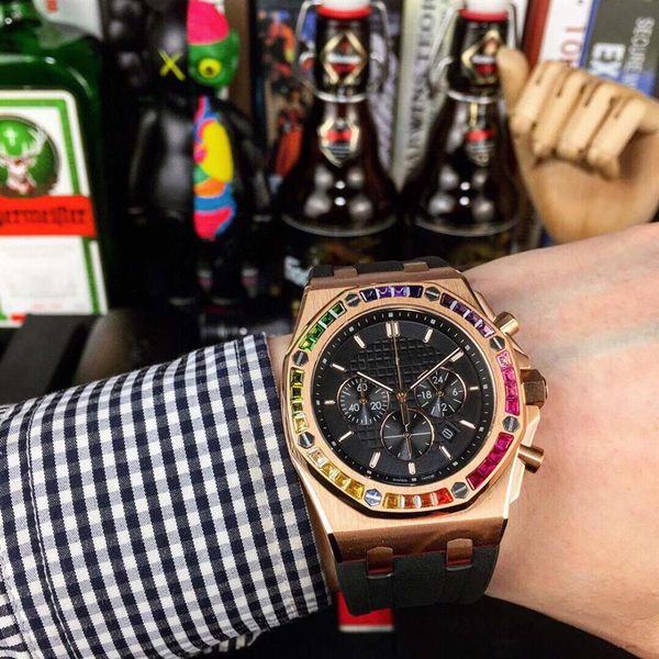 mens watch waterproof fashion watches 42mm equipped with japanese multi-function quartz movement montre de luxe ladies wristwatche249i, Slivery;brown
mens watch waterproof fashion watches 42mm equipped with japanese multi-function quartz movement montre de luxe ladies wristwatche249i, Slivery;brown