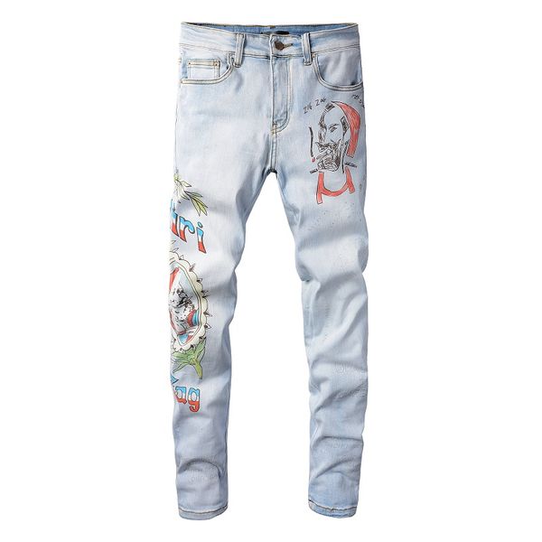 2023 tikmens jeans distressed motorcycle biker jean rock skinny slim ripped hole stripe fashionable snake embroidery denim pants #863, Blue
2023 tikmens jeans distressed motorcycle biker jean rock skinny slim ripped hole stripe fashionable snake embroidery denim pants #863, Blue