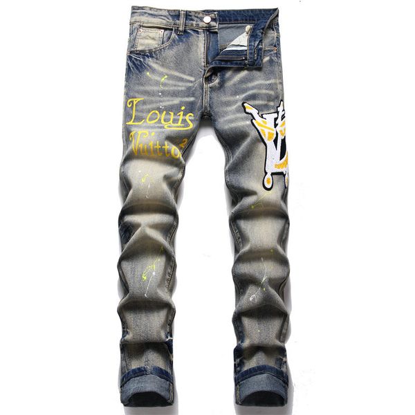 men s jeans fashion jeans streetwear calca rock motorcycle printed embroidery mens slim 230311, Blue
men s jeans fashion jeans streetwear calca rock motorcycle printed embroidery mens slim 230311, Blue