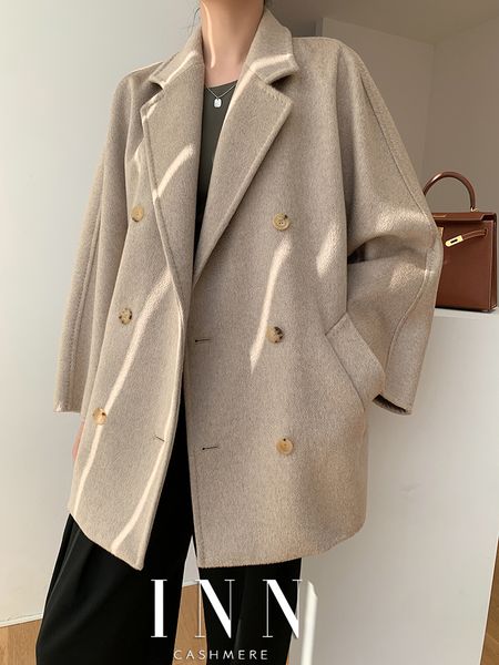 women's jackets classic profile doublebreasted doublesided cashmere coat woolen common style small 230310, Black;brown
women's jackets classic profile doublebreasted doublesided cashmere coat woolen common style small 230310, Black;brown