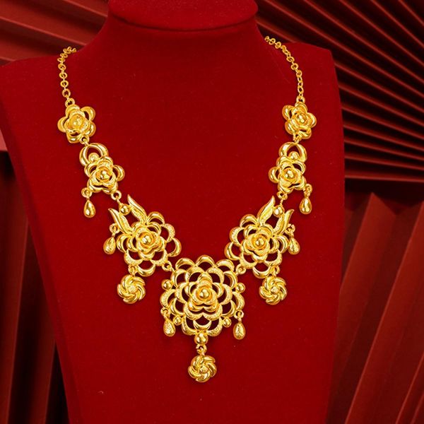 luxury women pendant chain necklace wedding bride 18k yellow gold filled traditional flower elegant jewelry gift, Silver
luxury women pendant chain necklace wedding bride 18k yellow gold filled traditional flower elegant jewelry gift, Silver