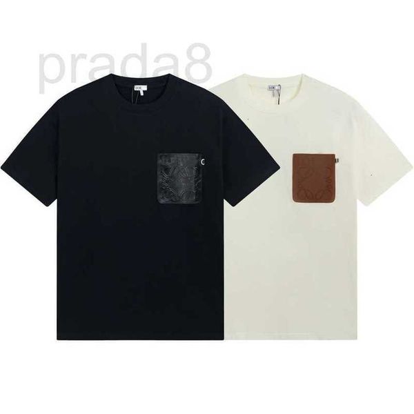 women's t-shirt designer high version 23ss spring and summer new classic chest leather false pocket men women short sleeved t-shirt cot, White
women's t-shirt designer high version 23ss spring and summer new classic chest leather false pocket men women short sleeved t-shirt cot, White