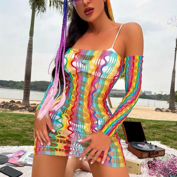 women's swimwear women beach wear bikini cover ups rainbow hollow out mesh dress transparent fishnet tank swimsuit summer party bodysu, White;black
women's swimwear women beach wear bikini cover ups rainbow hollow out mesh dress transparent fishnet tank swimsuit summer party bodysu, White;black