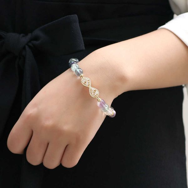bracelets the new crystal series 8mm color fluorite bracelet zircon trend women's bracelet is popular link a, Black
bracelets the new crystal series 8mm color fluorite bracelet zircon trend women's bracelet is popular link a, Black