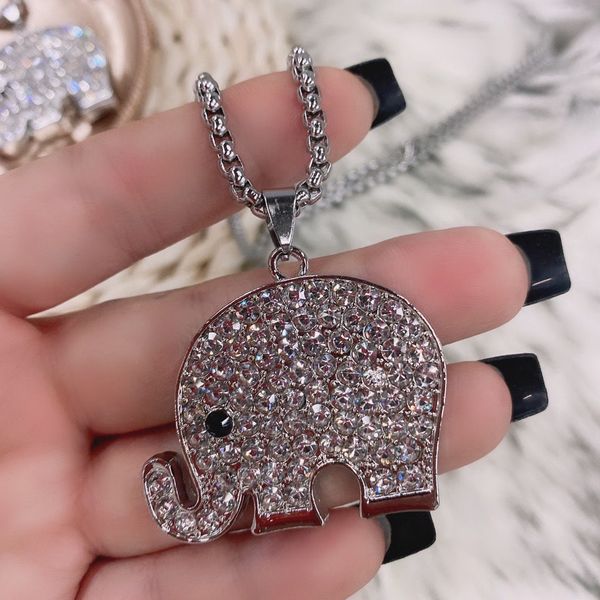 s3506 fashion jewelry rhinestone elephant pendant necklace for men women long sweater necklace, Silver
s3506 fashion jewelry rhinestone elephant pendant necklace for men women long sweater necklace, Silver