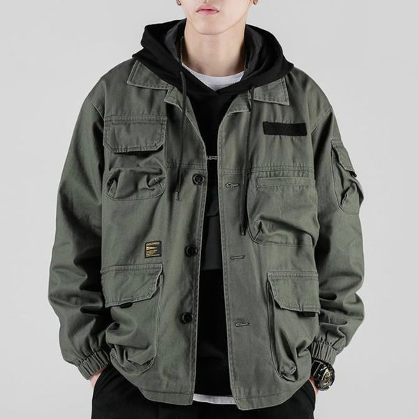 men's jackets spring autumn jackets for women army green tooling men's brand multi-pockets loose korean style men 230311, Black;brown
men's jackets spring autumn jackets for women army green tooling men's brand multi-pockets loose korean style men 230311, Black;brown