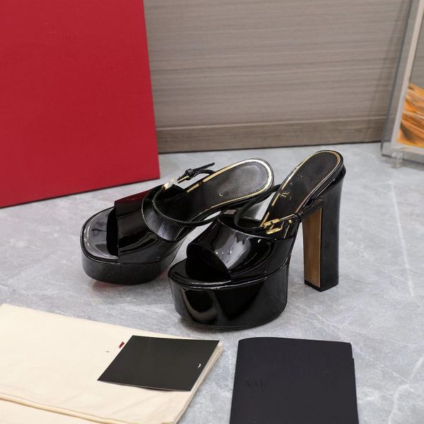 paris fashion show super high heel sandals patent leather upper high-end comfort high-end quality, Black
paris fashion show super high heel sandals patent leather upper high-end comfort high-end quality, Black