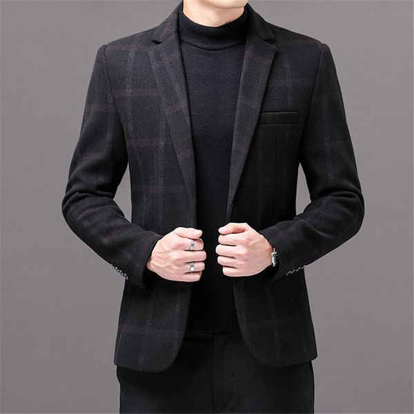 men formal work blazer jacket business casual one button slim fit suit coat, White;black
men formal work blazer jacket business casual one button slim fit suit coat, White;black