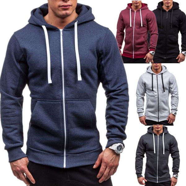 men's hoodies plain full zipper casual hooded zip up jacket classic sweatshirts, White;black
men's hoodies plain full zipper casual hooded zip up jacket classic sweatshirts, White;black