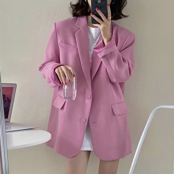 women's suits blazers autumn women blazer suit jackets casual loose solid notched single breasted long sleeve female outwear coats 230, White;black
women's suits blazers autumn women blazer suit jackets casual loose solid notched single breasted long sleeve female outwear coats 230, White;black