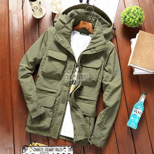 men's jackets men's tactical jacket spring autumn removable sleeve vest jackets waterproof military coat multi pockets hooded wind, Black;brown
men's jackets men's tactical jacket spring autumn removable sleeve vest jackets waterproof military coat multi pockets hooded wind, Black;brown