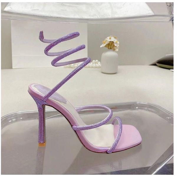 2023 crystal lamp stiletto heel sandals for womens shoe rene caovilla cleo rhinestone studded snake strass shoes luxury designers 9.5cm high, Black
2023 crystal lamp stiletto heel sandals for womens shoe rene caovilla cleo rhinestone studded snake strass shoes luxury designers 9.5cm high, Black