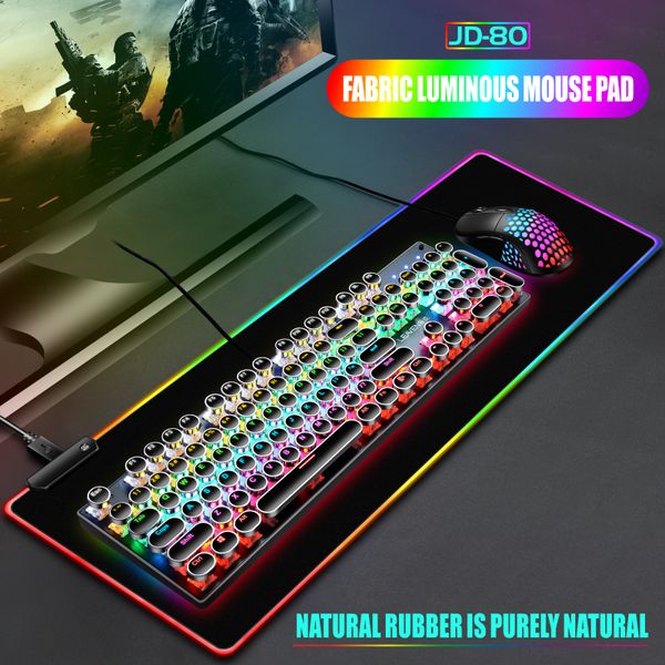 Image of RGB Gaming Mouse Pads Large Mousepad Gamer Mouse Mat Colorful Backlight Computer LED Desk PC Mechanical Keyboard Mat 900x400CM