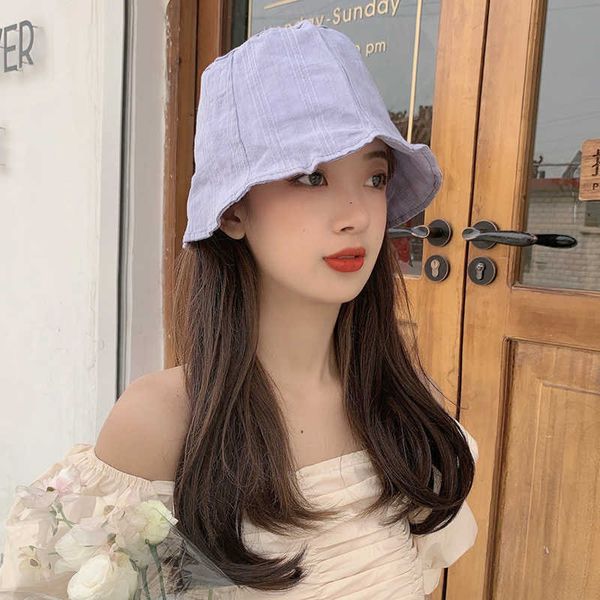 wide brim hats 2022 new women's summer thin section solid color flat bucket hat simple pleated outdoor casual panama cap gorros p230311, Blue;gray
wide brim hats 2022 new women's summer thin section solid color flat bucket hat simple pleated outdoor casual panama cap gorros p230311, Blue;gray