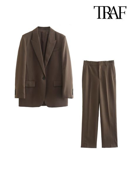 women's suits blazers traf women fashion with pockets oversized blazer coat and mid waist zipper fly pants female two piece sets mujer, White;black
women's suits blazers traf women fashion with pockets oversized blazer coat and mid waist zipper fly pants female two piece sets mujer, White;black