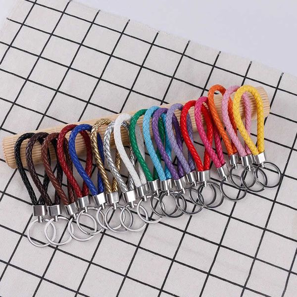 key rings 1pcs pu leather braided woven rope keychain diy bag pendant keyring car key holder trinket for men women party jewelry gift r23031, Slivery;golden
key rings 1pcs pu leather braided woven rope keychain diy bag pendant keyring car key holder trinket for men women party jewelry gift r23031, Slivery;golden