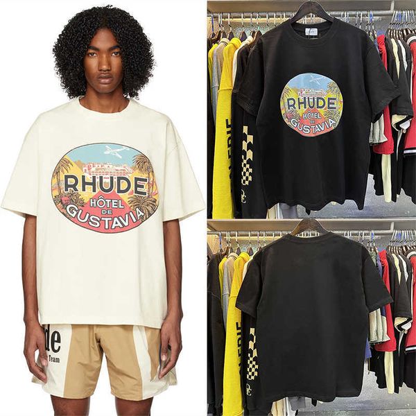 men's t shirts tshirts ss high street rhude letter printing quality double yarn cotton casual short sleeve tshirt for men and women, White;black
men's t shirts tshirts ss high street rhude letter printing quality double yarn cotton casual short sleeve tshirt for men and women, White;black