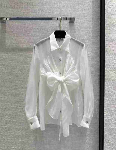 women's blouses & shirts designer milan runway 2023 new spring summer lapel neck long sleeve brand same style 8o2s, White
women's blouses & shirts designer milan runway 2023 new spring summer lapel neck long sleeve brand same style 8o2s, White