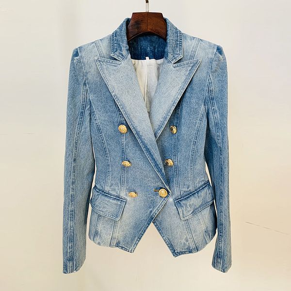 women's jackets designer women washed denim jeans outwear jackets double breasted slim short female casual blazer b1005, Black;brown
women's jackets designer women washed denim jeans outwear jackets double breasted slim short female casual blazer b1005, Black;brown
