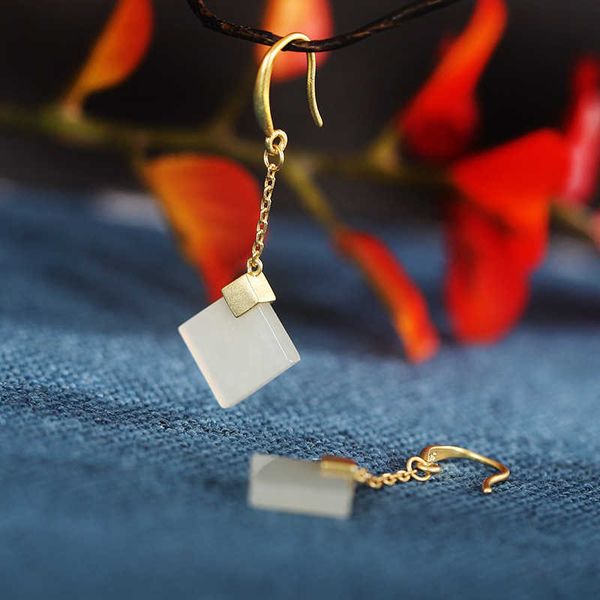 eings s925 sterling silver women's hook hanging simple geometric square diamond piece fashion inlay n jade ornaments ear line linka, Golden
eings s925 sterling silver women's hook hanging simple geometric square diamond piece fashion inlay n jade ornaments ear line linka, Golden