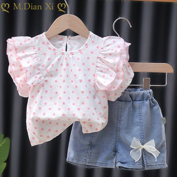 clothing sets baby girls children s suit polka dot ruffle short sleeved denim cotton shorts clothes 1 4y 230311, White
clothing sets baby girls children s suit polka dot ruffle short sleeved denim cotton shorts clothes 1 4y 230311, White