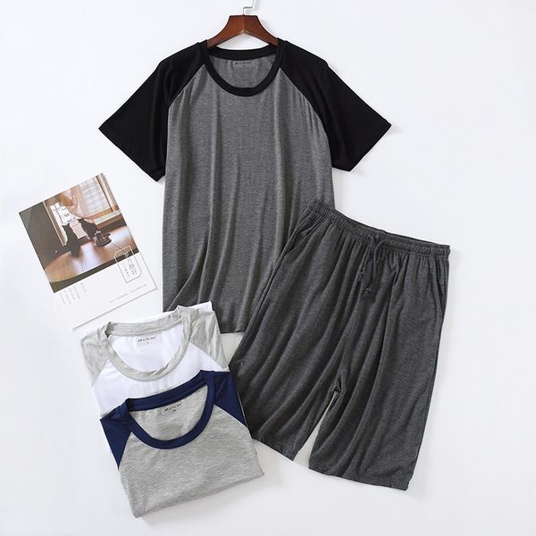 men's sleepwear modal pijamas for mens thin loose short-sleeved shorts summer can be worn outside sportswear suit herren femme ete 2303, Black;brown
men's sleepwear modal pijamas for mens thin loose short-sleeved shorts summer can be worn outside sportswear suit herren femme ete 2303, Black;brown