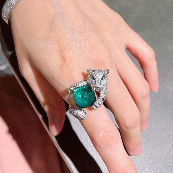 panthere ring for woman designer for man diamond emerald gold plated 18k t0p quality official reproductions fashion classic style anniversar, Silver
panthere ring for woman designer for man diamond emerald gold plated 18k t0p quality official reproductions fashion classic style anniversar, Silver