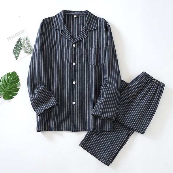 men's sleepwear men's vertical striped gauze pajama set loose comfortable men nightwear long-sleeved trouser suit elastic waist ho, Black;brown
men's sleepwear men's vertical striped gauze pajama set loose comfortable men nightwear long-sleeved trouser suit elastic waist ho, Black;brown