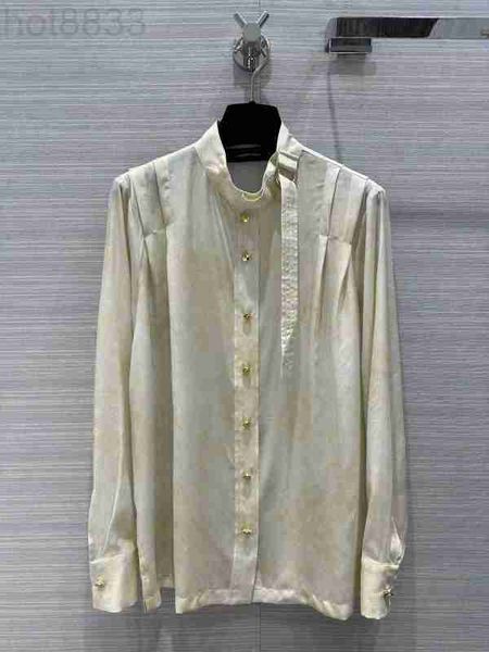 women's blouses & shirts designer milan runway 2023 new spring summer stand collar long sleeve print brand same style 44eh, White
women's blouses & shirts designer milan runway 2023 new spring summer stand collar long sleeve print brand same style 44eh, White