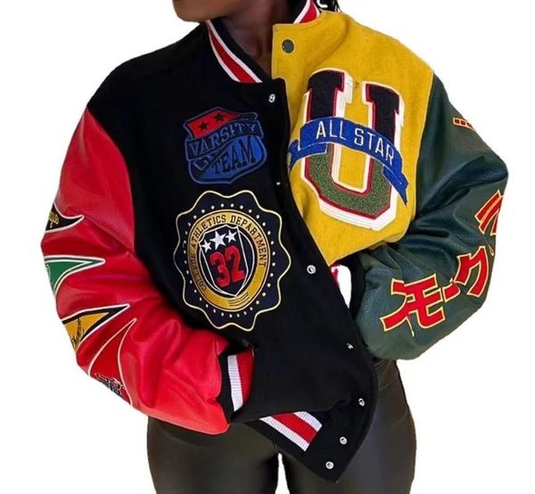 women's jackets y2k women's jacket european and american baseball uniform hiphop print fashion personality trend couple ins 230310, Black;brown
women's jackets y2k women's jacket european and american baseball uniform hiphop print fashion personality trend couple ins 230310, Black;brown