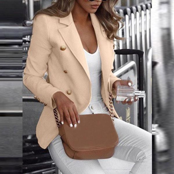 women's suits blazers chic women blazer solid color long-sleeved double-breasted cotton blend tailored collar lady suit jacket women�, White;black
women's suits blazers chic women blazer solid color long-sleeved double-breasted cotton blend tailored collar lady suit jacket women�, White;black