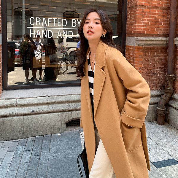women's jackets winter wool coat elegant temperament fashion long jacket 2023 thickened warm loose cashmere of freight 230310, Black;brown
women's jackets winter wool coat elegant temperament fashion long jacket 2023 thickened warm loose cashmere of freight 230310, Black;brown
