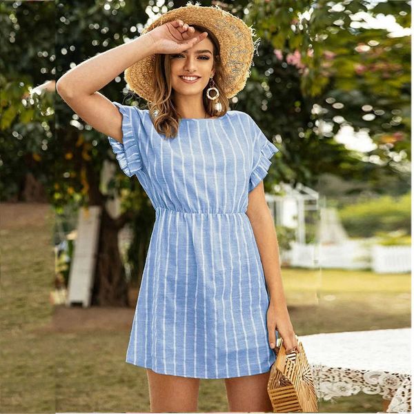 casual dresses casual summer dresses for woman 2021 fashion striped ruffle o neck short sleeve dress elegant ladies vintage slim mini dress, Black;gray
casual dresses casual summer dresses for woman 2021 fashion striped ruffle o neck short sleeve dress elegant ladies vintage slim mini dress, Black;gray